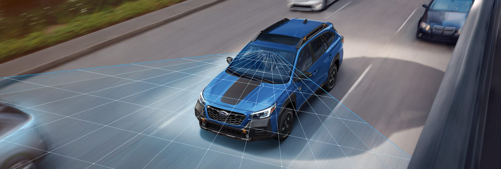 A photo illustration of the EyeSight Driver Assist Technology on the 2023 Outback Wilderness. | Subaru of Spartanburg in Spartanburg SC