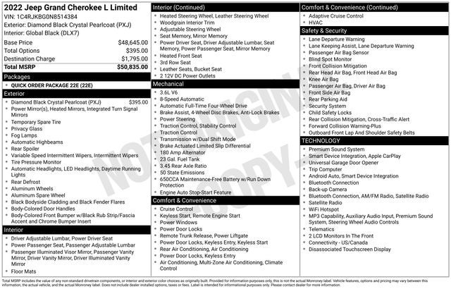 2022 Jeep Grand Cherokee L Limited