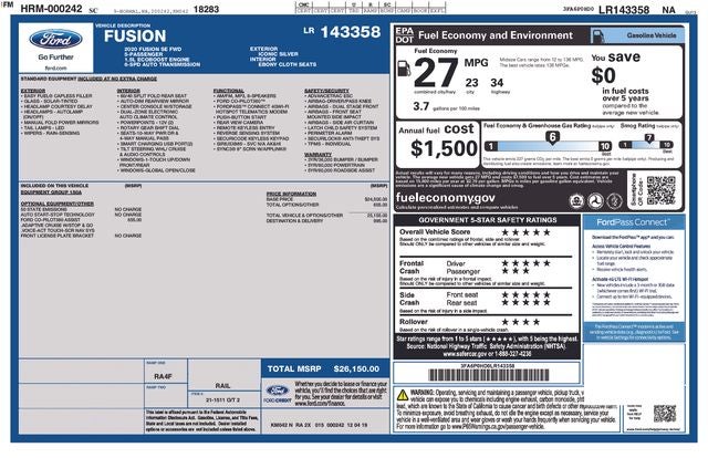 2020 Ford Fusion SE