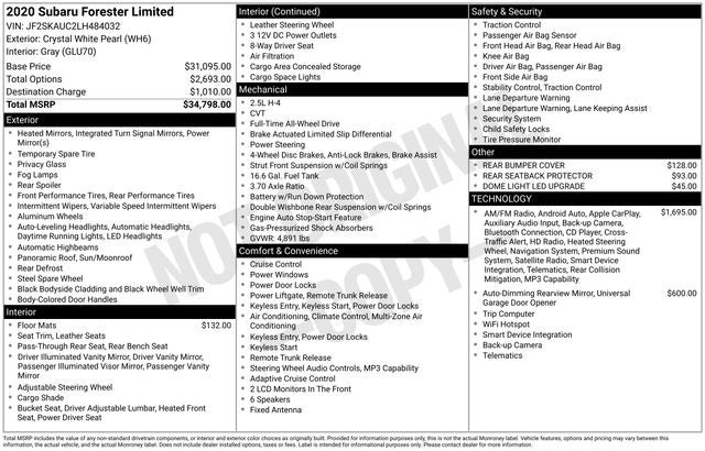 2020 Subaru Forester Limited