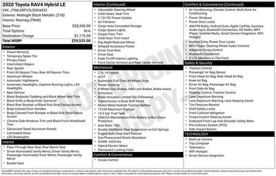 2020 Toyota RAV4 Hybrid LE