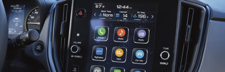 Photo showcasing tech features of the 2026 Subaru Crosstrek
