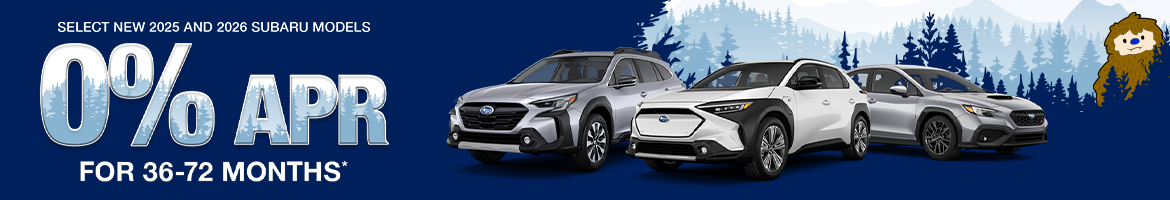 Select New 2025 and 2026 Subaru Models 