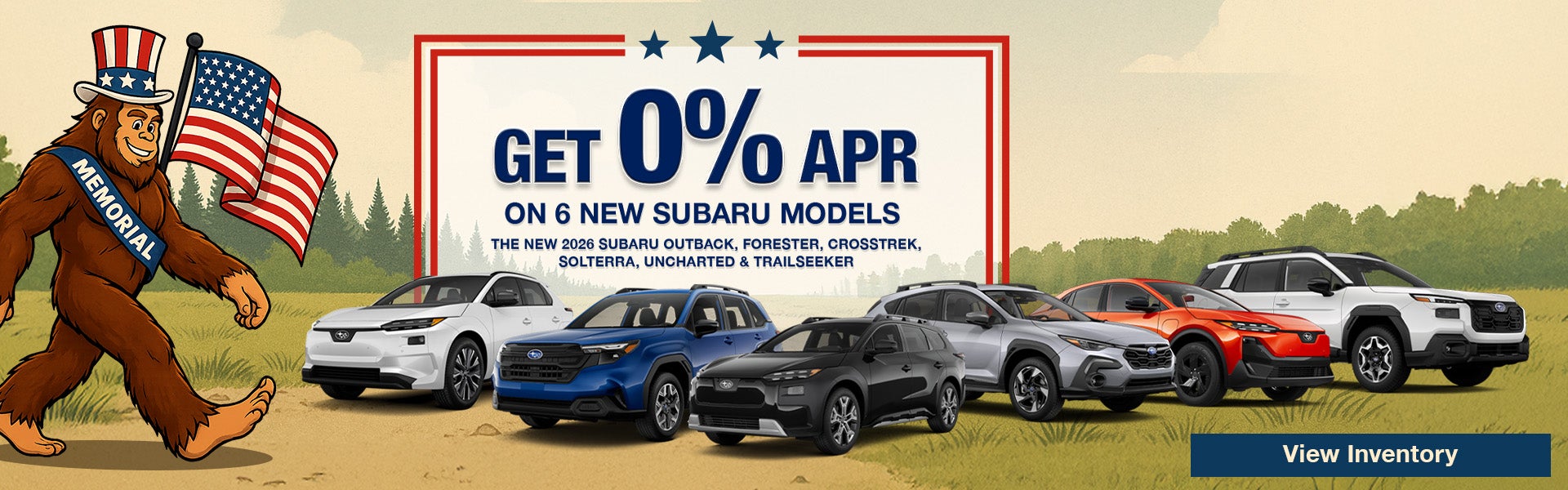 Get 0% APR on 6 New Subaru Models